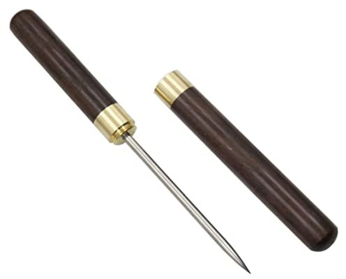 SunaOmni Edelstahl-Eispickel mit Holzgriff und Abdeckung, Eisspender für Küche, Bars, Barkeeper, Picknicks, Camping