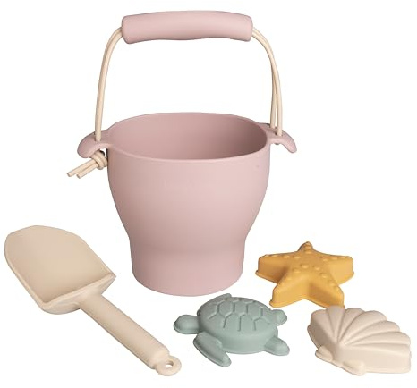 Baby's Only - Strandset - Sandspielzeug - Stundenlangen Spielspaß - Stärkt die motorischen Fähigkeiten - Ideale Begleiter - Hochwertigem Silikon - Alt Rosa