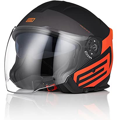 ORIGINE Motorrad Helm Jet Helm Scooter mit Doppelvisier genehmigt ECE 22-06