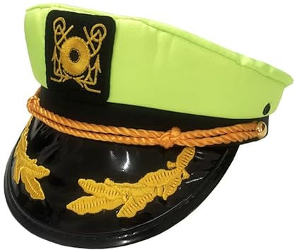 LEEMASING Verstellbare Kapitänse, Boot, Yachten, Yacht, Segeln, Angelhut, Kappe für Kostüm, Cosplay, Partyzubehör (grün)