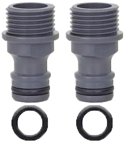 ZhiheHui 1/2 Male Connector, 2 Pack Garden Hose Tap Connector, ABS 1/2 BSP Hose Connector, Threaded Tap Adapter Quick Connector for Garden Hose Pipe and Garden Nozzle