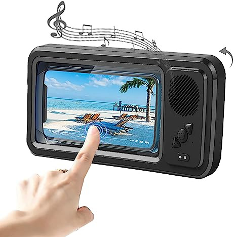 Support TéLéPhone Douche Avec Haut-Parleur Bluetooth Sans Fil, éTanche à 480 Rotation Visible Support TéLéPhone Douche Haut-Parleurs Pour Salle Bain Batheub Cuisine Miroir Mural Pour TéLéPhones ( Colo