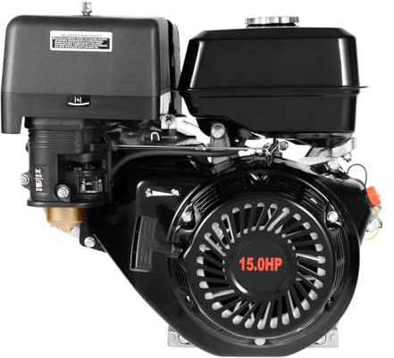 awolsrgiop Motor de cuatro tiempos, motor de gasolina de 4 tiempos, 15 CV, motor industrial, motor de un solo cilindro, refrigerado por aire, motor de repuesto de 9 kW, 1 cilindro (diámetro del eje de