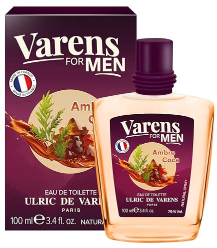 ULRIC DE VARENS - Eau de Toilette Varens For Men - Ambre Coca - Oriental, Gourmand, Ambré - Parfum Homme - Vaporisateur - Made in France - 100 ml