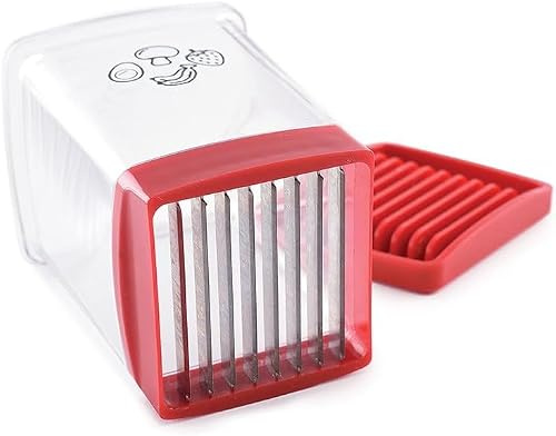 Strawberry Cup Slicer, Fruit Slicer Cutter Cup, Speed Slicer with Push Plate, Multifunctional Stainless Steel Fruit Cutter for Strawberries, Bananas, Soft Fruits, Vegetables, Kitchen Gadget