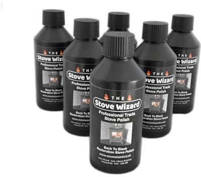 The Stove Wizard Stove Polish 250ml Black | Metal, Matt black finish