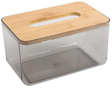 Scatola per Fazzoletti, Scatola Dispenser per Fazzoletti Trasparenti, Porta Fazzoletti per il Viso in Legno, Elegante Porta Tovaglioli in Legno per Animali Domestici di Grande Capacità per Bagno, Cuci