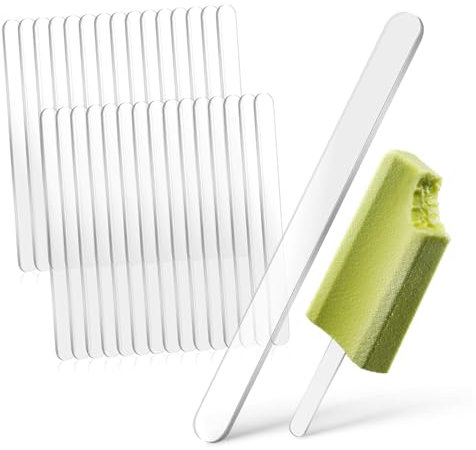 COLLBATH 30stücke Transparente Eisstäbchen Aus Cakesicle-sticks Für Diy-eiscreme Bastel-eisstiele Zum Malen Und Zeichnen