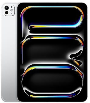 Apple iPad Pro de 11 Pulgadas (M4): Ultra Retina XDR, 512 GB, cámara Frontal de 12 Mpx en Horizontal y Trasera de 12 Mpx, Wi-Fi 6E y 5G, autonomía de Sol a Sol, Vidrio estándar - Plata