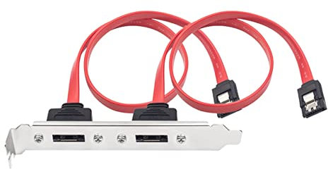 Esata à SATA Adaptateur de câble de Support avec Profil Complet Pci Couverture, Double Ports externes esata à la Carte mère 6 Gbps SATA Cordon d'en-tête