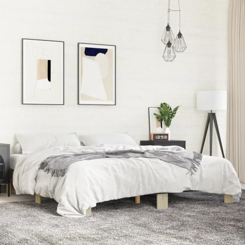 ShGaxin Bettgestell Sonoma-Eiche 180x200 cm Holzwerkstoff und Metall, Bett, Jugendbett, Schlafzimmer Bett, Bed Frame - 3280223