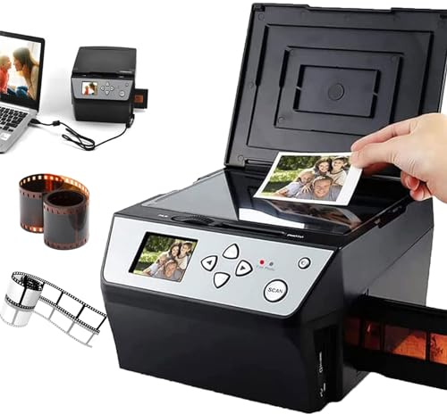 USB Multi-function Scanner (Film/Slide/Photo), Convert - 135&110 Film/35mmslide + Photo/Document/Business Card to HD 22mp Digital Jpg Files + 5 Lcd Screen