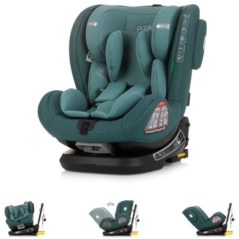 Chipolino Barnstol, persika i storlek (40–150 cm) Isofix, SPS, roterbar, justerbar, färger: grön
