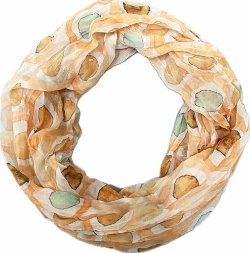 Jeamis Kreis Seide Loop Farbverlauf Frühling Rundschal Rainbow Unisex Sommer Leicht Schal Stola Dots
