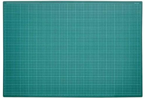 Skärmatta PVC självläkande skärmatta med rutnät A1 hantverk mörkgrön lapptäcke verktyg skärdyna 60 x 90 cm