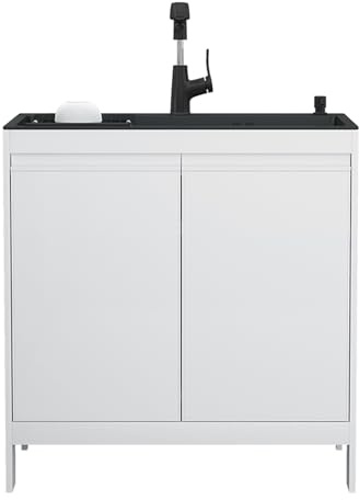 Lavandino da Esterno,Lavello Cucina 1 Vasca,Lavatoio Lavanderia con Mobile,Lavabo in Acciaio Inox con Rubinetto,Lavabo Bagno con Tubo Flessibile,per Interni Esterni,Garage,Ristorante,Giardino(68x45x79