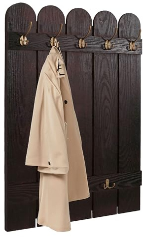 Mendler Wandgarderobe HWC-N95, Paulownia 7 Haken 86x60cm - braun | Garderobe, Garderobenpaneel