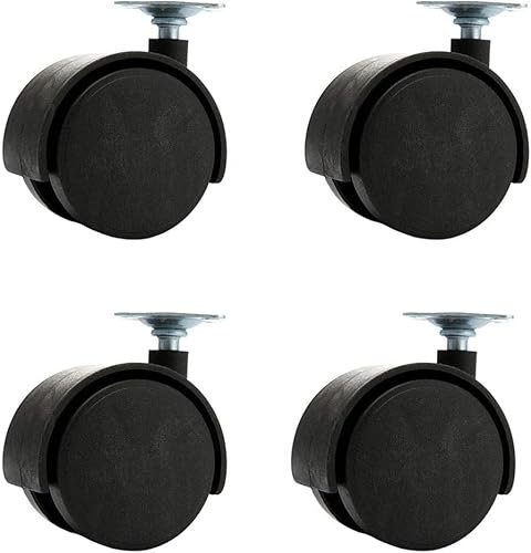 SDGBCXD, Rotella for impieghi gravosi, set di 4 ruote for mobili in nylon da 2 pollici, rotella for sedia da ufficio, doppia ruota girevole for impieghi gravosi, carico 100 kg, sostituzione for lettin