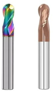 DAISHUJIE Fresa a Candela 1 pz. Fresa a Testa sferica HRC55 2 Taglienti DLC for Alluminio R0.5 6 mm, Fresa CNC in carburo for Alluminio, Rame e Acrilico.(R1.25X4X50,Steel Used)