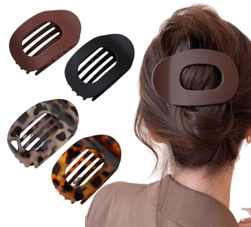 4 pinces à cheveux plates pour dames, pinces antidérapantes, accessoires pour cheveux