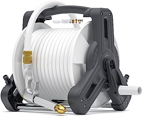 Enrouleurs de tuyau d'arrosage muraux, organiseur de tuyau d'arrosage pour nettoyage des sols, outils d'irrigation portables pour la maison avec enrouleurs de tuyau d'arrosage haute pression (couleu