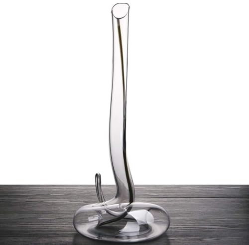 Decanter del Vino in Cristallo a Mano da 1800 ml, Vino serpentino Carafe, aeratore per Vino Rosso, Regalo Elegante per Gli Amanti del Vino