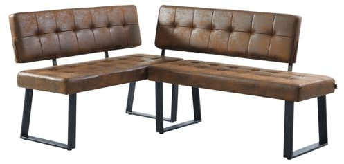 B&D home® Eckbank AKA – Esszimmerbank mit Lehne, beidseitig montierbar (Links/rechts), Kaltschaum-Polsterung, platzsparend, für Esszimmer, Küche & Flur, ca. 176 x 120 cm