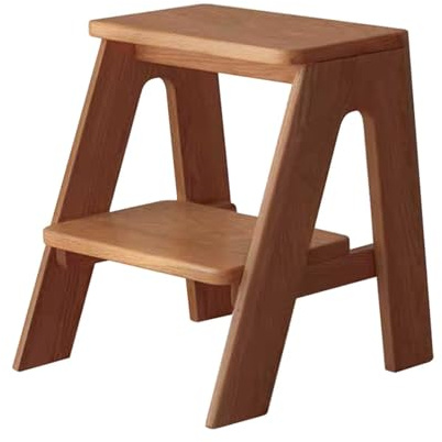 Marchepieds en bois à 2 marches pour adultes et enfants, antidérapants et robustes, pour lits hauts, portables, pour cuisine, salle de bain, chambre à coucher - Supporte jusqu'à 330 lb(Walnut)
