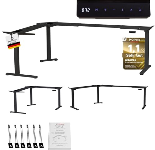 ALBATROS Lift L7 Eckschreibtisch | 3 Motoren, 120kg, 90-180°, Display