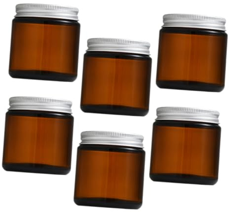 6pcs Amber Glass Wax Candle Cups 120g Fillable with Lids