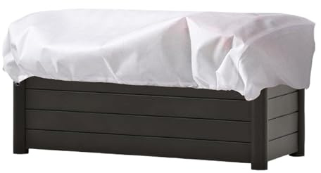 Duroecsain Bâche de Protection hivernale pour | Housse pour parterres de Fleurs de 149,9 x 39,9 x 45 cm avec Cordon de Fermeture - Couverture en Tissu Non tissé pour Pots de Fleurs d'extérieur