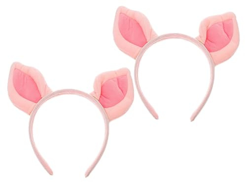 Alipis Schweineohren Stirnbänder Süßes Cosplay Kopfschmuck 2 Stück Rosa aus Weichem Stoff Bequem und Sicherer Sitz für Kostümparty und Alltag