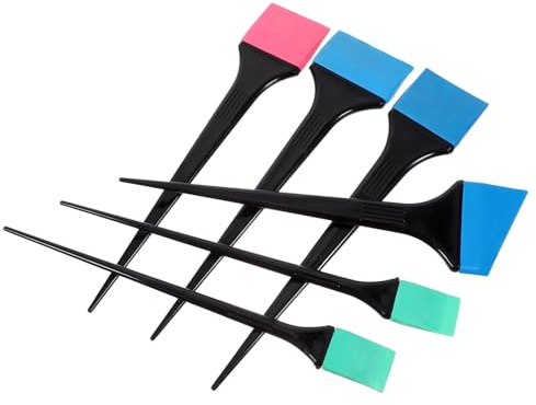 Aplicador de Tinte Cabello 6 Piezas de Silicona Negro | Cepillo para Teñir, Uso en Casa y Peinado Diy, Limpieza Rápida, Juego Completo para Salón Color Aleatorio