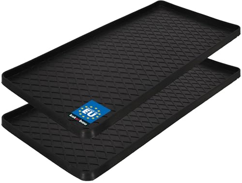 KOTARBAU® Schuhabtropfschale 40x80 cm, Schuhmatte aus Gummi, Schwarz | Abtropfmatte für Schuhe, Robust & Pflegeleicht, Schuhablage für Herbst & Winter, Schuhwanne, 2er Set