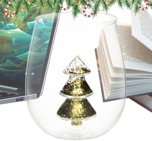 Genérico Copas De Vino – Vaso Sin Tallo Anti-Vuelco | Copas De Navidad | Vajilla | Copa Vino Tinto, | Centro De Mesa Navideño, Decoración Comedor