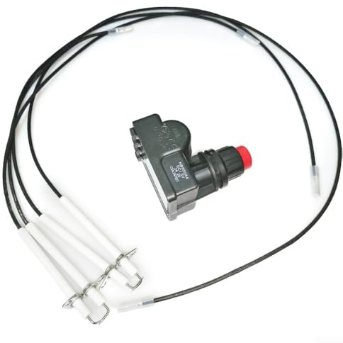 Encendedor de parrilla de 4 salidas, kit de encendido negro de 5 barbacoas para parrillas de 36 pulgadas, encendedor de 4 enchufes con rendimiento de arranque fiable para cocinar al aire libre