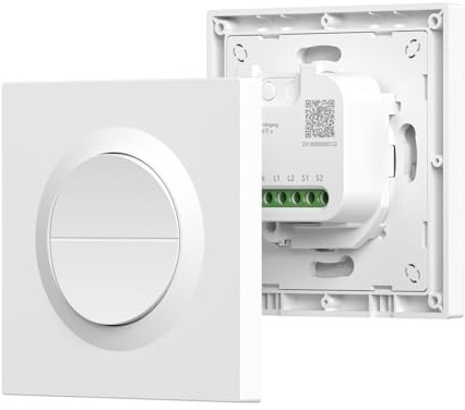 SONOFF Fusion, Orb-MW2(MINI-2GS-E), Interrupteur Lumière Intelligent Matter, 2 canaux, Wi-Fi 2.4GHz, Fil Neutre Requis, Commande à Distance et Vocale, Compatible Alexa/Siri, 10A/canal, 16A/total