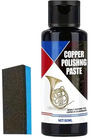 Brass brilliance - Metal brilliance Cream | Tarnish Remover Paste with No Scratch Formula, Copper and Silverware Cleaner with Sponge for Watches Appliances dimes Stove Stainless Aluminum Use