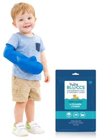 Bloccs Funda 100% Impermeable para Yeso en el Brazo Bebé (12-24 meses) – Protector Reutilizable para Ducha, Baño y Piscina – XS