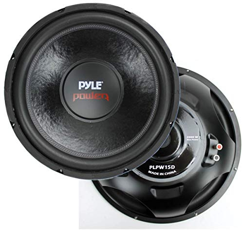 Pyle PLPW15D - Subwoofer de audio para coche (15, 2000 W, 4 ohmios, DVC, potencia de 4 ohmios)