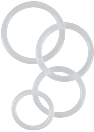 ORION Penisring-Set - 4-teiliges Cock-Ring-Set für Männer, in unterschiedlichen Größen, verwendbar für Penis und Hoden, Blutstau-Effekt, transparent