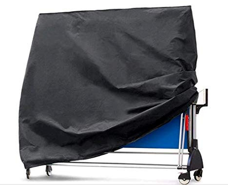 Grantien Abdeckung Für Tischtennisplatte,Schutzhülle Ping Pong Tischtennis Tisch Mit Kordelzug,Wasserdicht,Winddicht,UV-Beständiges,210D Oxford Schwarz 185 * 165cm
