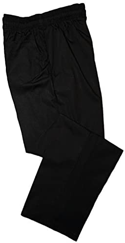 Pegasus Textiles | Black Baggy Chef Trousers Full Elasticated Waist (XL)