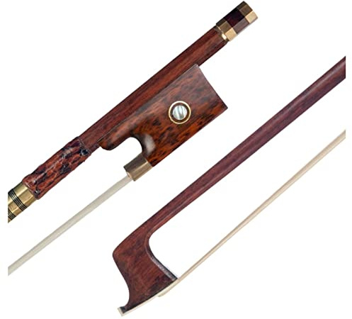 Geigenbogen 4/4 Pernambuco Violin Bogen Rundstab Bogen Mit Schlangenholz Frosch Weiße Mogolia Roshaar