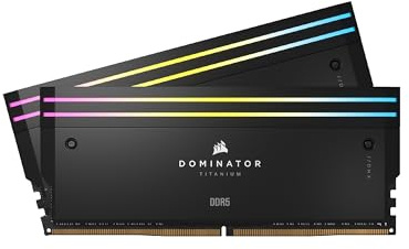 CORSAIR Dominator Titanium RGB DDR5 RAM 32GB (2x16GB) DDR5 7000MHz CL34 Intel XMP iCUE-Kompatibler Computerspeicher - Schwarz (CMP32GX5M2X7000C34)