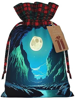 Weihnachts-Geschenktüten – festliche Geschenkbeutel für alle Feiertage und Jahreszeiten, abgestimmt mit schottischem Karomuster, Wassermond-Höhle