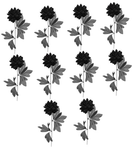 Bouquet de Fleurs Artificielles Noir 10pcs en Tissu Célébration Halloween