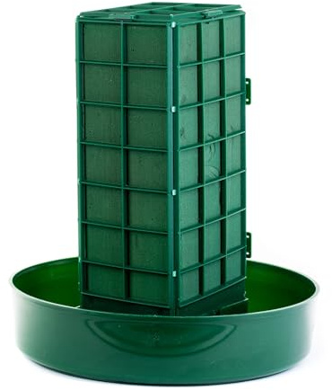 Creativery Nass Steckschaum Ziegel 25x11x9cm mit Schale D.25cm - für Profi Floristen & Hobby Bastler - Frischblumen Steckschwamm - Blumen Steckmasse - Floristik Zubehör & Floristikbedarf - Grün