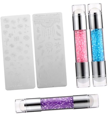 Beaupretty 3sets Double-end Nail Art Stamper Gel Nail Art Stamping Tool Manicure Kit Safe Silicone Material Unique Decor