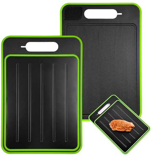 21x31cm Defrosting Board,Double Sided Defrosting Tray with Knife Sharpener | Rapid Thawing Multifunctional Board,Fast Thaw Plate,Cutting Board with Knife Sharpener Spice Grater for Home Kitchen